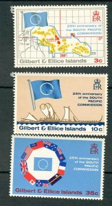 Gilbert and Ellice Islands #196 - 198 MNH singles