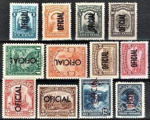 [mag801] COLOMBIA 1937 Scott#O1/02+O4/O13 MLH/MNH (Diez Pesos is MNH)