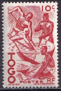 Togo 309 (mh) 10c extracting palm oil, dark red (1938)