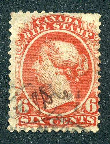 van Dam FB23 - 6c red - Used - 1865 Second Bill Issue