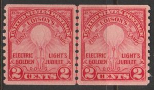 U.S. Scott Scott #656 Edison Stamp - Mint Line Pair