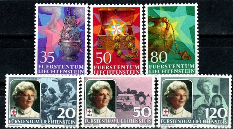 Liechtenstein #813-5, 820-2  MNH CV $4.60 (X9744)