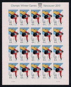 Vancouver 2010 Olympic Winter Games Sheet of Twenty 44 Cent Stamps Scott 4436