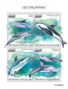 TOGO - 2019 - Dolphins - Perf 4v Sheet  - M N H