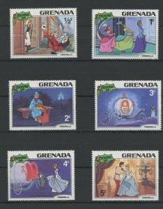 Grenada Disney Stamps Cinderella Movie Serie Set of 6 Stamps Mint NH 