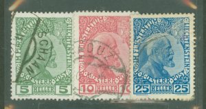 Liechtenstein #1-3 Used Single (Complete Set)