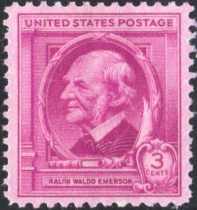 SC#861 3¢ Famous Americans: Ralph Waldo Emerson Single (1940) MNH