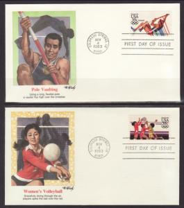 US C109-C112 Olympics S/4 Fleetwood U/A FDC