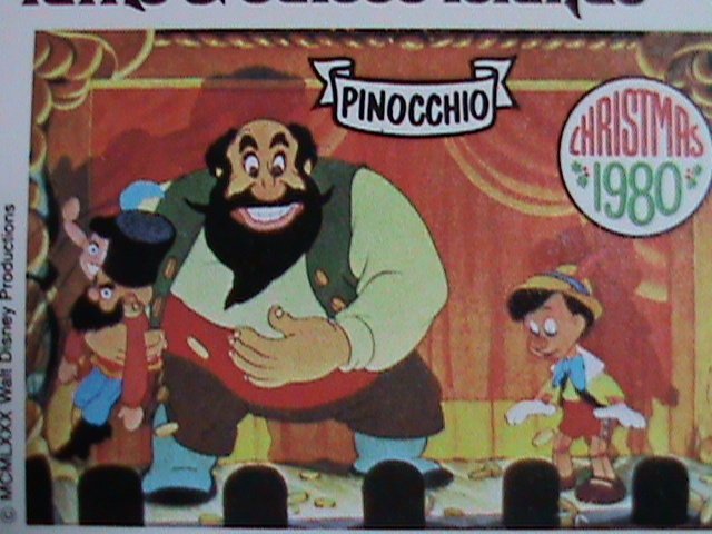 ​DISNEY-TURKS & CAICOS ISLAND STAMP-1980   DISNEY CHRISTMAS-PINOCCHIO
