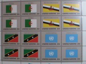 ​UNITED NATION-1989 SC#566-9- U. N. FLAGS SERIES MNH FULL SHEET- VERY FINE