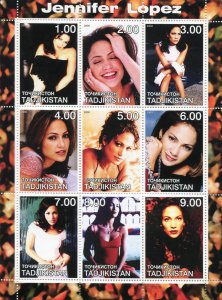 Tajikistan 2000 JENNIFER LOPEZ American Actress Sheet Perforated Mint (NH)