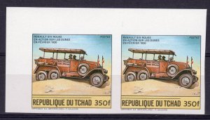 Chad 1984 Mi#1064B Renault (1930) Cars Single (1) PAIR IMPERFORATED MNH