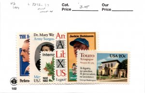 United States Postage Stamp, #2012-17 MNH, 1982 Jackie Robinson Baseba11 (AB)