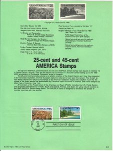 US SP923 America Issues Souvenir Page #2512 and C127