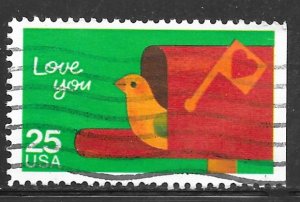 USA 2398: 25c Love You, single, used, VF