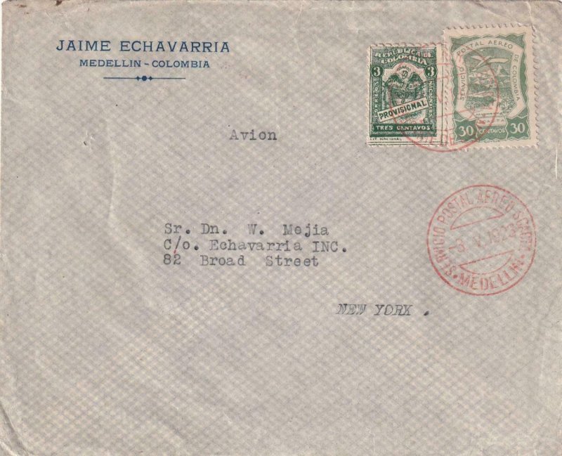 1922, Medellin, Colombia to New York, NY, SCADTA , See Remark(43963)
