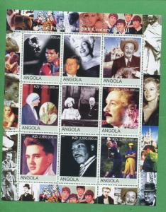 Great People of the 20th Century Part III Souvenir Stamps Sheet MNH Angola E17