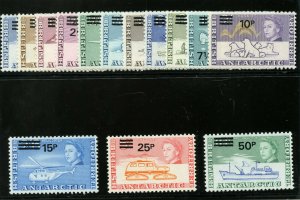 British Antarctic Territory 1971 QEII set complete MLH. SG 24-37. Sc 25-38.