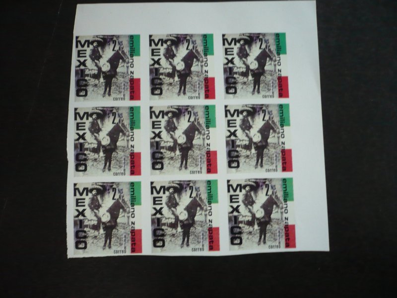 Stamps - Mexico- Cinderella Protest Stamps - Mint Never Hinged Sheet of 9 Stamps