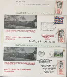 Railway Trains Worth Valley Stamps + Varieties + Covers Cards (Apx 25+) BL2019