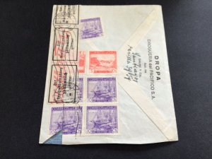 Chile 1936 multi stamps censor postal cover to Chemnitz 62602 