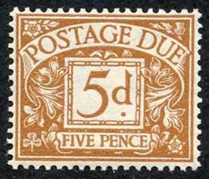 SGD24a 5d Yellow Brown KEVIII Post Due Very lightly M/M