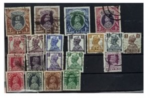 British Commonwealth India Vintage Stamps covering George VI - set 3