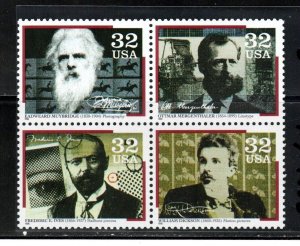 3061 - 3064 *  Pioneers of Communication  * U.S. Postage Stamps Block  MNH (2)