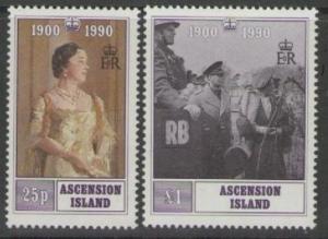 ASCENSION SG525/6 1990 QUEEN MOTHER MNH