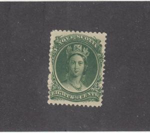 NOVA SCOTIA  # 11 VF-MLH  81/2cts QUEEN VICTORIA / FRONT FACE/GRN CAT VALUE $20