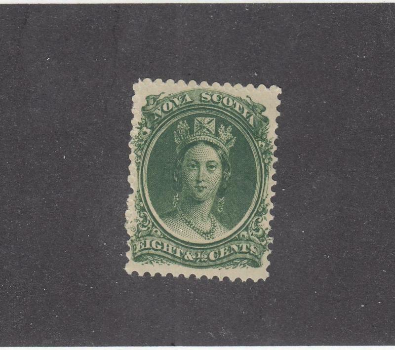 NOVA SCOTIA  # 11 VF-MLH  81/2cts QUEEN VICTORIA / FRONT FACE/GRN CAT VALUE $20