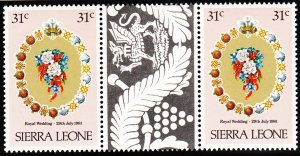 Sierra Leone 1981 MNH Sc #509 31c Bouquet Gutter pair Royal Wedding