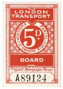 (I.B) London Transport Board : Railway Newspapers 5d