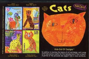 GAMBIA - 2006 - Kids Do It,  Paintings, Cats - Perf 4v Sheet -Mint Never Hinged