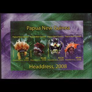 PAPUA NEW GUINEA 2008 - Scott# 1323 Sheet-Headdresses NH