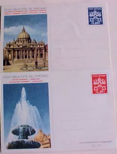 VATICAN  POSTAL CARDS PERFORATED 4 DIFF MINT CAT 100E (=$113.00)