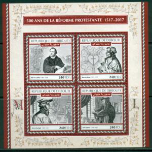 Martin Luther Reformation 500 Protestantism Djibouti MNH stamp set