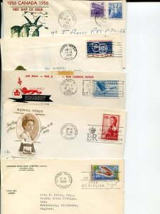 Canada  5 Firdt Day covers  VF - Lakeshore Philatelics
