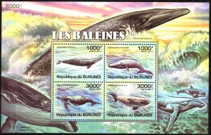 Burundi 2011 Whales Sheet MNH