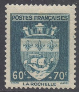 France SG758 - YT 554, 1942 National Relief Fund Arms 60c + 70c MH