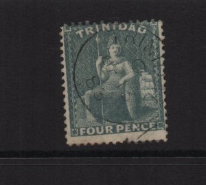 Trinidad 1882 4d SG102, perf 14, CA perf used