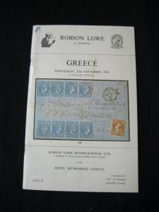 ROBSON LOWE AUCTION CATALOGUE 1980 GREECE