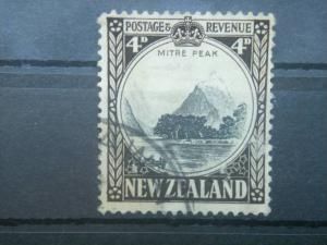 NEW ZEALAND, 1935, used 4p, Mitre Peak Scott 191