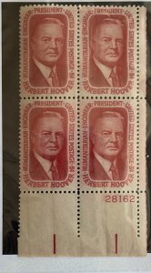 US 1965 President Hoover #1269 plt blk of 4 mint