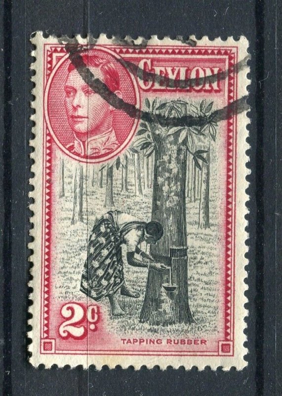 CEYLON; 1938-40s early GVI pictorial issue fine used shade of 2c. value
