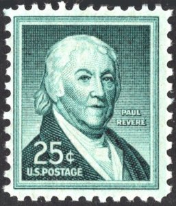 SC#1048 25¢ Paul Revere Single (1958) MNH