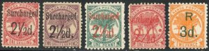 SAMOA Sc#26c, 27-30 1898-1900 Surcharged 2½p, 3p Complete Set OG Mint Hinged