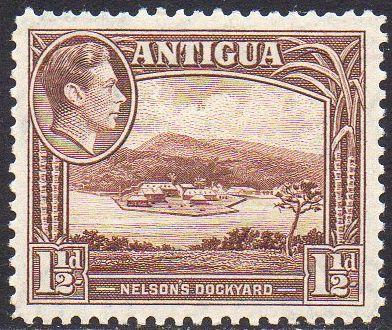 Antigua 1938 1½d Nelson´s Dockyard (chocolate- brown) MH