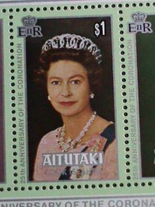 AITUTAKI -1978 -25TH ANNIVERSARY:CORONATION OF ELIZABETH II MNH S/S SHEET VF