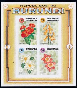 [67335] Burundi 1992 Flora Flowers Blumen Imperf. Souvenir Sheet MNH